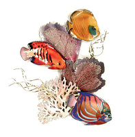 Bovano - Wall Sculpture - Flame & Blue Ring Angelfish & Golden Butterflyfish