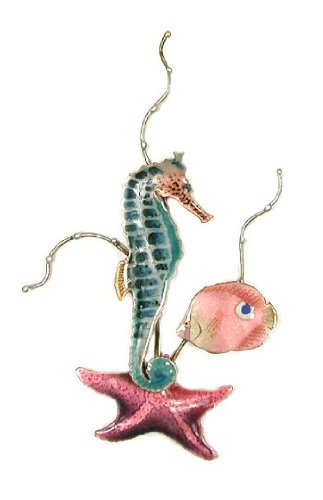 Bovano - Wall Sculpture - Seahorse w/ Star Fish