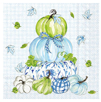 Boston International - 3-Ply 5" Cocktail Napkins 20 Count - Chinoiserie Stacked Pumpkins