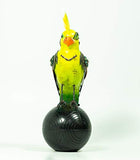 Mullanium - Steampunk Inspired Sculpture - Chartreuse Parrott on Ball
