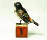 Mullanium - Steampunk Inspired Sculpture - Manakin on Block