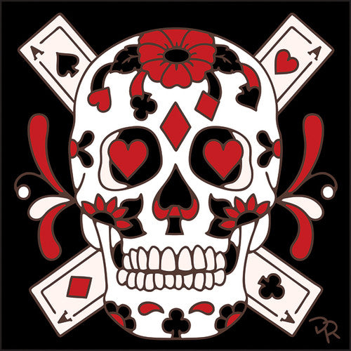 Hand-N-Hand Designs - Day of the Dead Tile - Card Suits Sugar Skull