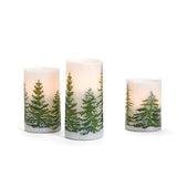 Two's Company - Flameless LED Candles - Set of 3 - Evergreens