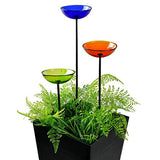 Couronne - Mosaic Bird Poppy Stake Feeder - Aqua