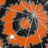 Boston International - 3-Ply 5" Cocktail Napkins 20 Count - Halloween Tie Dye Web