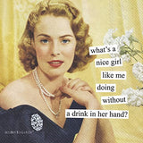 Boston International - 3-Ply 5" Cocktail Napkins 20 Count - Nice Girl without a Drink