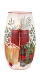 Stony Creek - Frosted Glass 5" Lighted Vase - Classic Christmas Brown