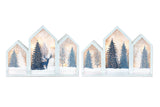 Stony Creek - 12" Illuminated 3 Panel Glass - Winter Blue Forest