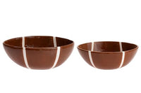 Boston International - Ceramic Nesting Serving Bowl 2 Size Set - Football Fever