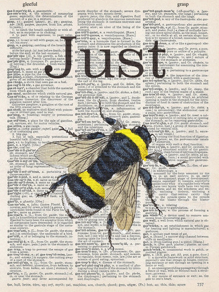 ArtNWordz -  Vintage Recycled Dictionary Print - Just Bee