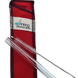 Drinking Straws.Glass - Glass Straw Set - 9.5mm x 8" - Red Case