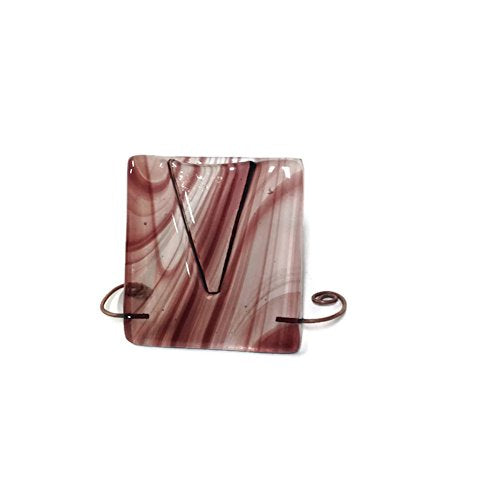 Glass Fire - Art Deco V-Vase - Red & Brown