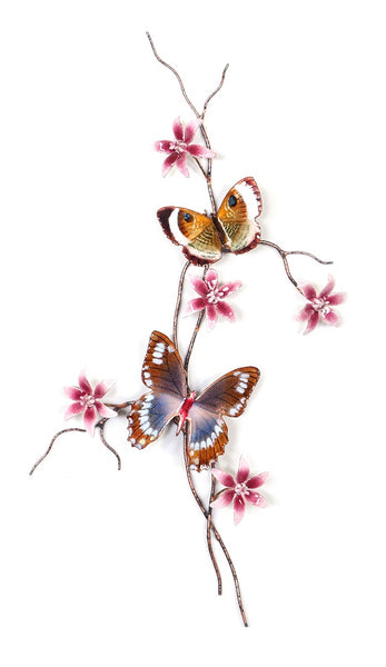 Bovano - Wall Sculpture - Island Swallowtail Butterfly & Gold Eyemark Butterfly