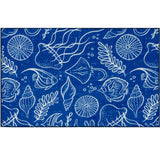 Sea Life Pattern Olivia's Home Accent Rug with Shells Ocean Themed Rug 22" x 32"