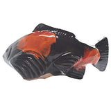 Fish In The Garden - Ceramic Garden Koi - Black w/ Salsa Spots - Small Left
