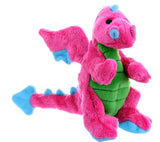 GoDog - Chew Guard Dog Plush Toy  - Small Magenta Dragon