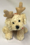 Ganz - Christmas Soft Spots - Yellow Dog Reindeer 5" Beanbag Plush - Rare