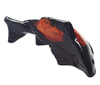 Fish In The Garden - Ceramic Garden Koi - Black w/ Salsa Spots - Small Left