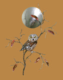 Bovano - Wall Sculpture - Saw Whet Owl w/ Stainless Steel Moon