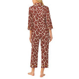 BedHead - 3/4 Sleeve Cropped Woven Cotton PJ Set - Giraffe - Small
