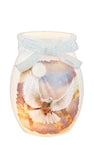Stony Creek - 4" Frosted Glass Lighted Jar w/Garland - Heavenly Dove White