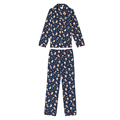 BedHead - Stretch Long Sleeve PJ Set - Autumn Owls - X-Large