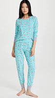 BedHead Pajamas - Women's Crew Pullover Jogger Pj Set - Happy Llamakkah - SM (US 4-6)