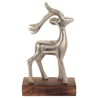 Boston International - 8.5" Silver Christmas Reindeer Figurine