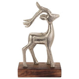 Boston International - 8.5" Silver Christmas Reindeer Figurine