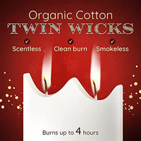 Flatyz - Twin Wick Flat Candle - White Sketched Angel on Peach