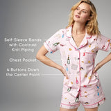 BedHead - Short Sleeve Shorty PJ Set - Giddy Up Galentine - Large