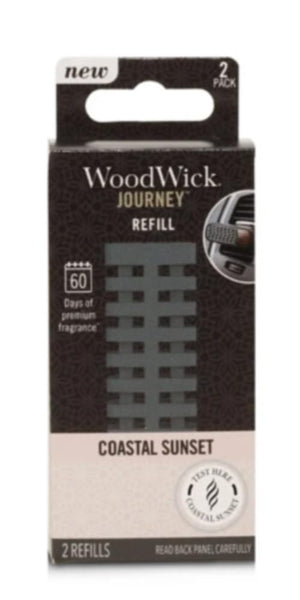 WoodWick - Car Air Freshener Journey Refills, 2 Pack - Coastal Sunset