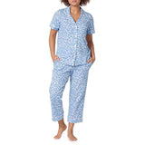 BedHead - S/S Sleeve Crop Jersey PJ Set - Something Blue - Small