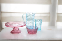 Boston International - 8.25" x 3.5" Round Vintage-Inspired Glass Cake Stand - Pink Codi