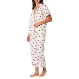BedHead - S/S Stretch Jersey Cropped PJ Set - Espresso Kisses - Large