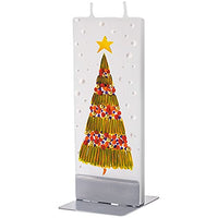 Flatyz - Twin Wick Flat Candle - Decorated Christmas Tree w/Star