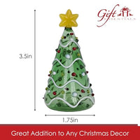 Gift Essential - Blown Glass Salt & Pepper Set - Green Christmas Trees