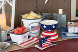 Boston International Ceramic Salt and Pepper Shaker Set, Americana Stars and Stripes