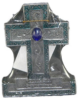 Encore - Free Standing Silver Cross with Gemstone - Blue - September