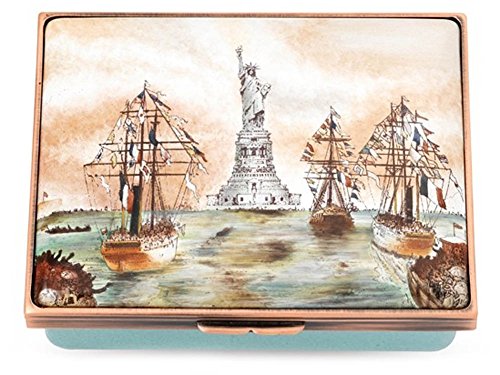 Halcyon Days - Enamel Trinket Box - Statue of Liberty - Limited Edition