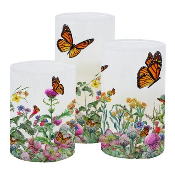 GC - 3 Piece LED Candle Set - Field of Monarchs