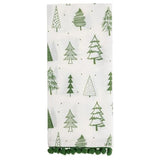 Boston International - 28"x18" Tea Towel Set - Green Trees & Stripes