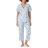BedHead - S/S Stretch Jersey Cropped PJ Set - Magnolia Breeze - Small