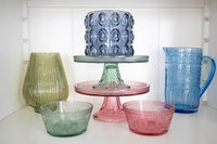 Boston International - 8.25" x 3.5" Round Vintage-Inspired Glass Cake Stand - Pink Codi