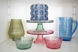 Boston International - 8.25" x 3.5" Round Vintage-Inspired Glass Cake Stand - Pink Codi