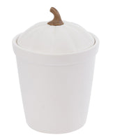 Boston International - 5"x7" Pumpkin Shaped Popover Dish & Lid - White