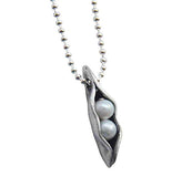 The Vintage Pearl - 18" Charm Necklace - 2 Mini Sweet Peas in a Pod