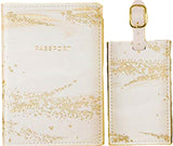 Eccolo - Passport Cover & Luggage Tag - Pink Marble