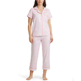 BedHead - Short Sleeve Stretch Cropped PJ Set - Funfetti Macarons - Large