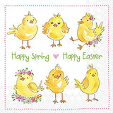 Boston International - 3-Ply 6.5" Lunch Napkins 20 Count - Easter Chicks